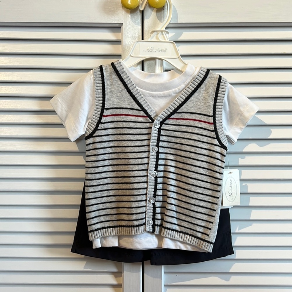 NWT Baby boy (12 mo) sweater vest set